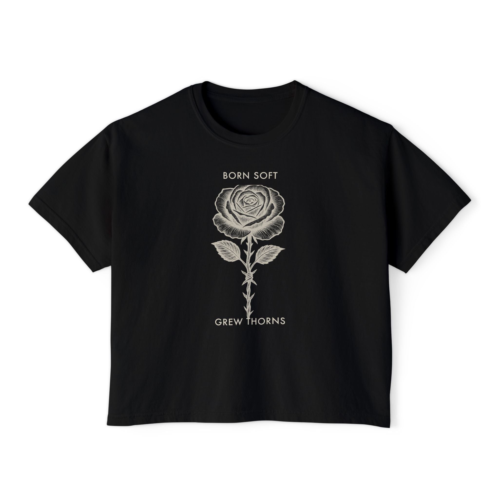 Born Soft Grew Thorns Graphic Tee